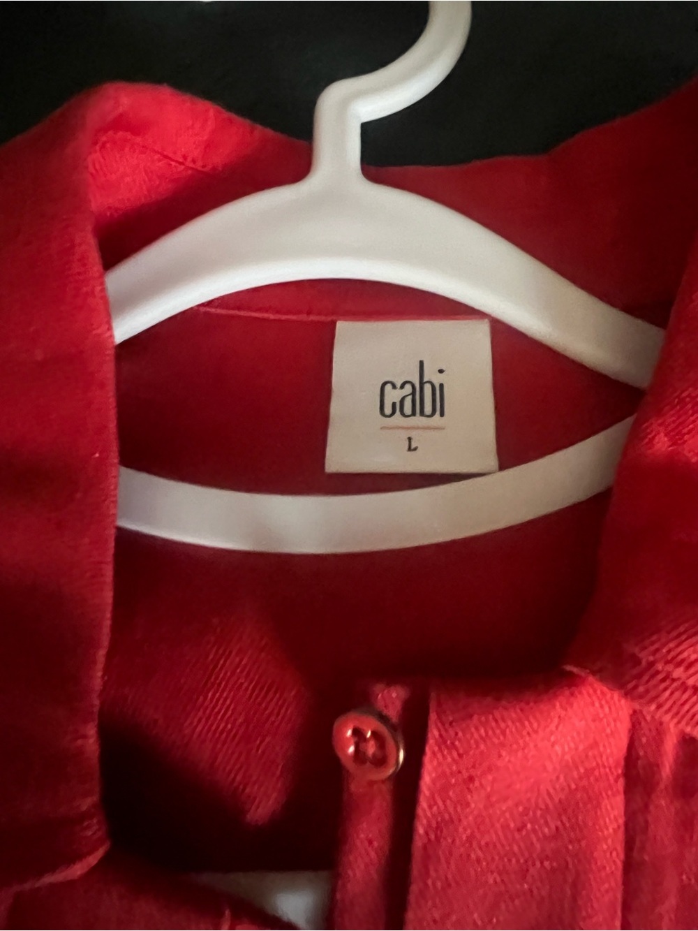 CAbi Red Button-Front Blazer